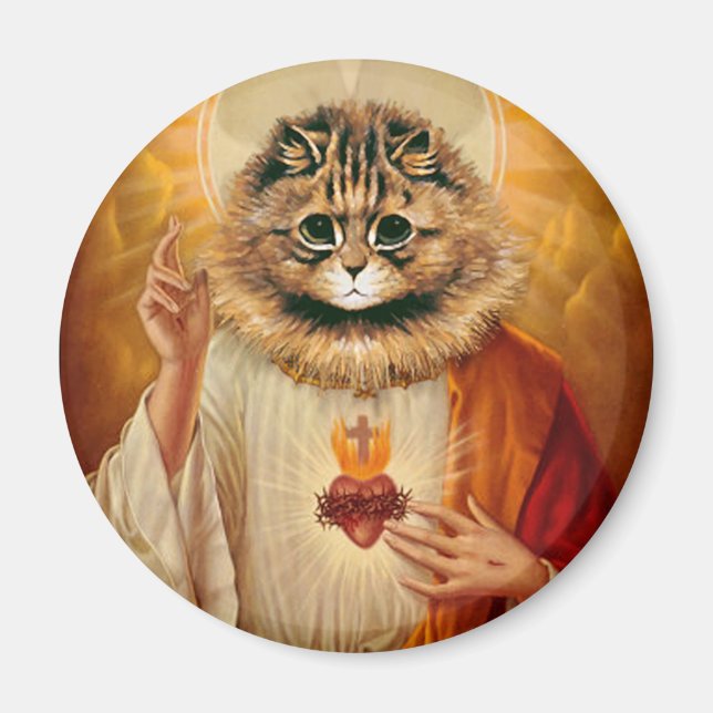 Sacred Heart Kitty Magnet (Front)