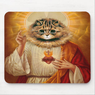 Sacred Heart Kitty Mousepad