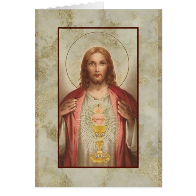 Sacred Heart Mass Offering Gold Marble (Front)