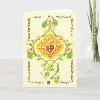 Sacred Heart of Christ w/Blessing Greeting Card