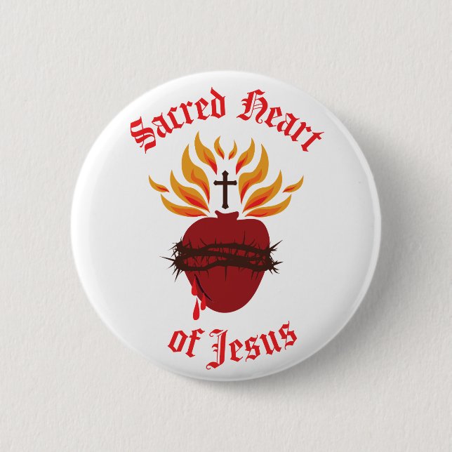 Sacred Heart of Jesus 6 Cm Round Badge (Front)