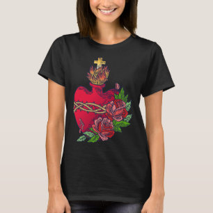 Sacred Heart of Jesus Catholic Art Traditional Lat T-Shirt
