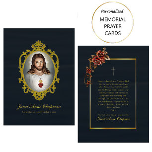 Sacred Heart of Jesus Catholic Funeral Prayer Card