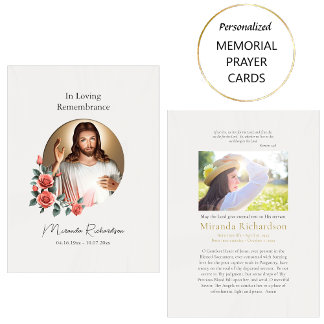 Sacred Heart of Jesus Catholic Funeral Prayer Card
