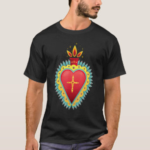 Sacred Heart Of Jesus Catholic Traditional Latin M T-Shirt