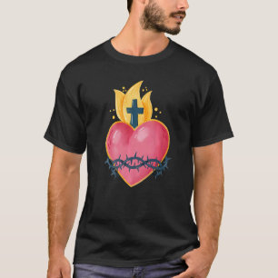Sacred Heart Of Jesus Catholic Traditional Latin M T-Shirt