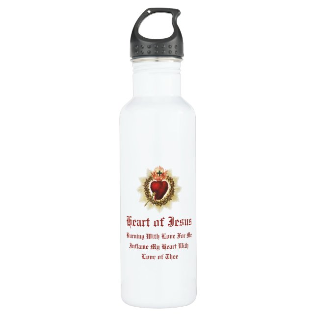 Sacred Heart of Jesus Catholic Water Bottle (Front)