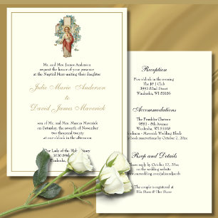 Sacred Heart of Jesus Catholic Wedding Combo Invitation