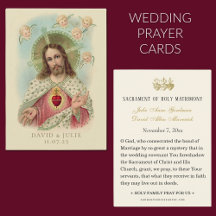 Sacred Heart of Jesus Catholic Wedding Prayer Card