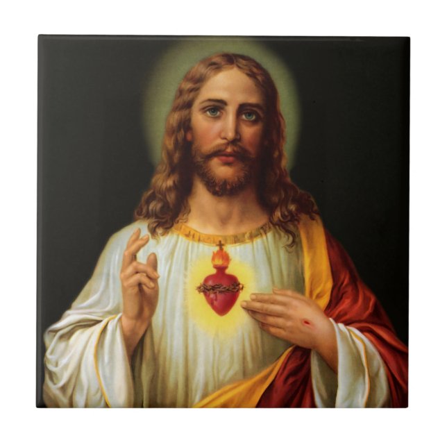 Sacred Heart of Jesus Ceramic Tile (Front)