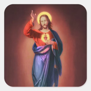 Sacred Heart of Jesus Christ Square Sticker