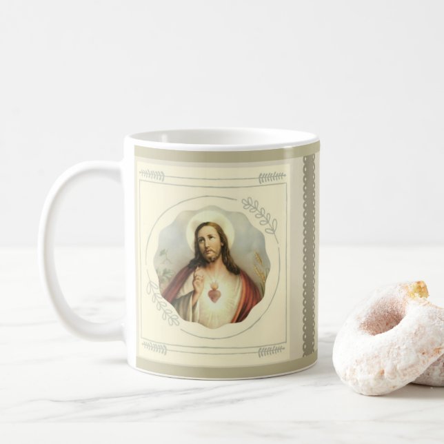 Sacred Heart of Jesus Coffee Mug (With Donut)
