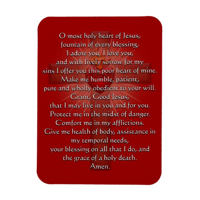 Sacred Heart of Jesus Cross Magnet (Vertical)