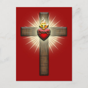 Sacred Heart of Jesus Cross Postcard
