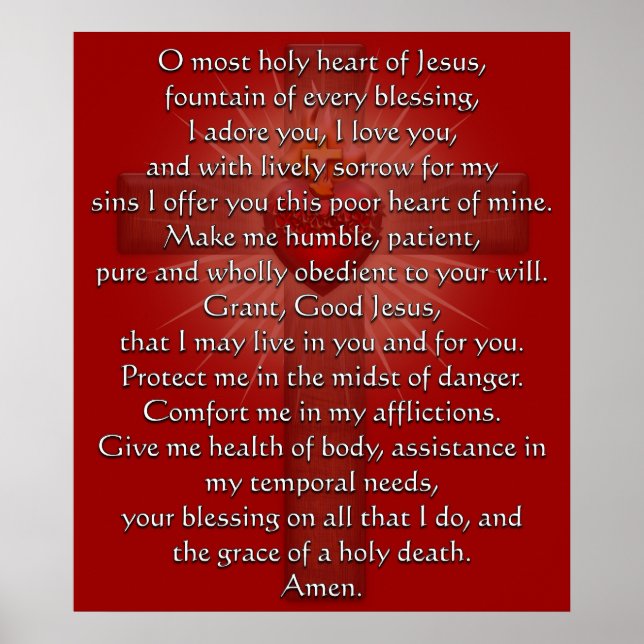 Sacred Heart of Jesus Cross Poster (Front)