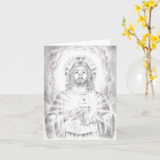 'Sacred Heart of Jesus' Drawing, Jenny McLaughlin Card