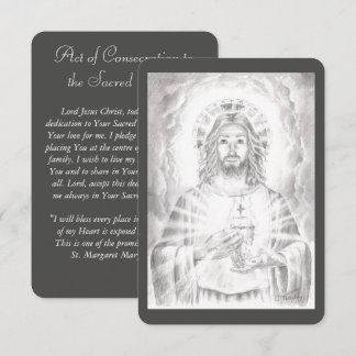 Sacred Heart of Jesus Drawing Prayer Card