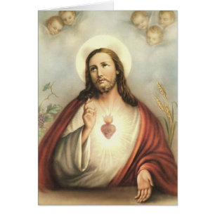 Sacred Heart of Jesus Heart with Cherubs