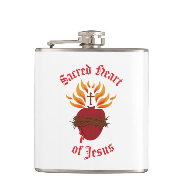 Sacred Heart of Jesus Hip Flask (Front)