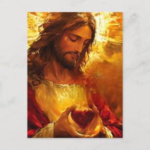 Sacred Heart of Jesus Holiday Postcard