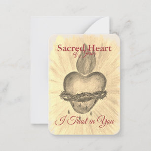Sacred Heart of Jesus Holy Card I Trust in You