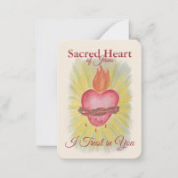 Sacred Heart of Jesus Holy Card | I Trust in You