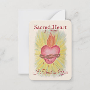 Sacred Heart of Jesus Holy Card   I Trust in You 