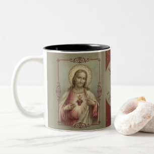 Sacred Heart of Jesus I Trust In You Two-Tone Coffee Mug