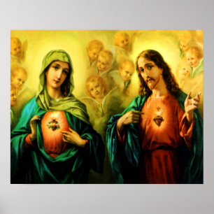 Sacred Heart of Jesus & Immaculate Heart of Mary Poster