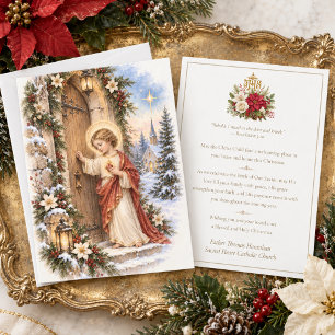 Sacred Heart of Jesus Knocking at the Door Holiday Card