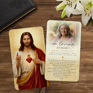 Sacred Heart of Jesus Memorial Prayer Card