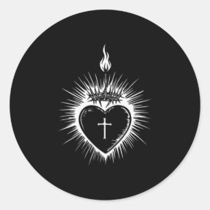 Sacred Heart Of Jesus Men Women Jesus Christ Chris Classic Round Sticker