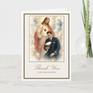 Sacred Heart of Jesus Military Navy Service Card
