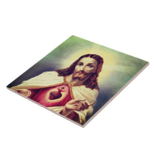 Sacred Heart of Jesus painting - Portugal Ceramic Tile