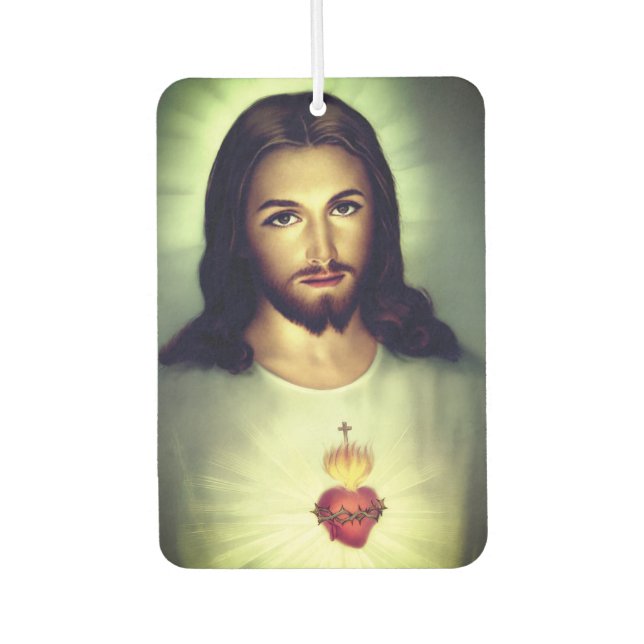 Sacred Heart of Jesus Photo Car Air Freshener (Front)