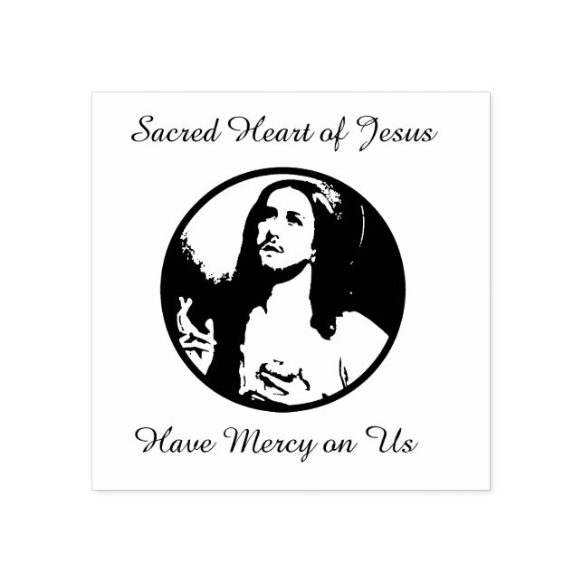 Sacred Heart of Jesus Prayer Rubber Stamp (Imprint)