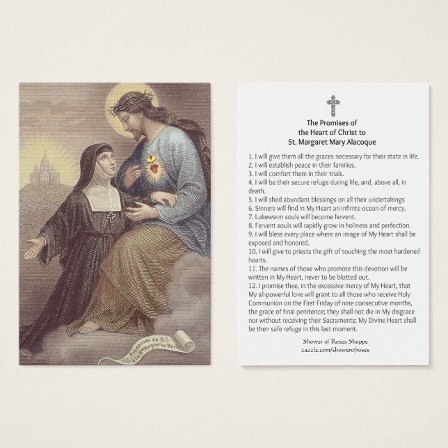 Sacred Heart of Jesus Promises St. Margaret Mary (Front & Back)