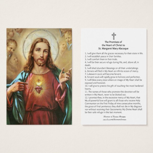 Sacred Heart of Jesus Promises St. Margaret Mary (Front & Back)