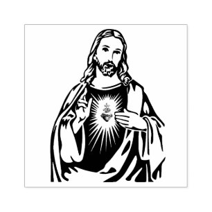Sacred Heart of Jesus Religious Catholic Rubber Stamp