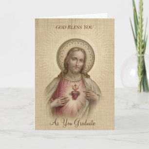 Sacred Heart of Jesus Religious Graduation Card