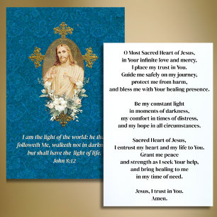 Sacred Heart of Jesus Religious Prayer Place Card