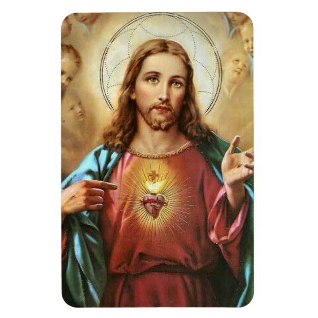 Sacred Heart of Jesus Religious Promises Prayer Magnet (Vertical)