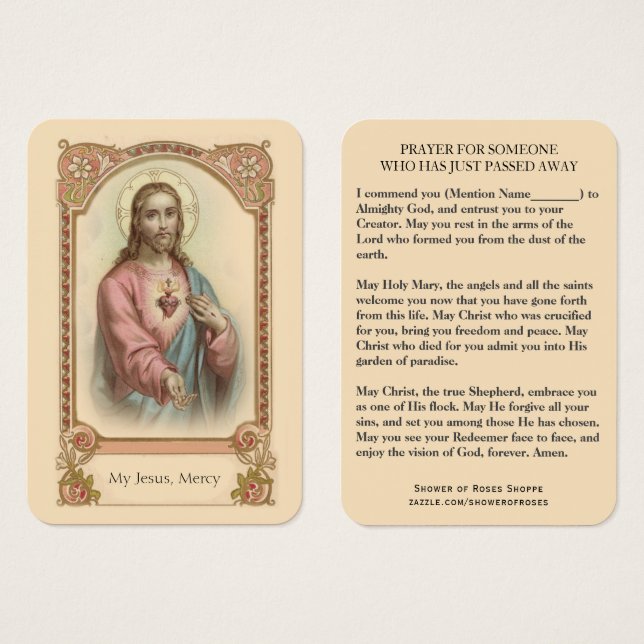 Sacred Heart of Jesus Religious Sympathy Funeral (Front & Back)