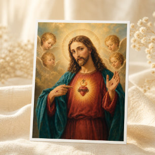 Sacred Heart of Jesus Religious Vintage  Postcard