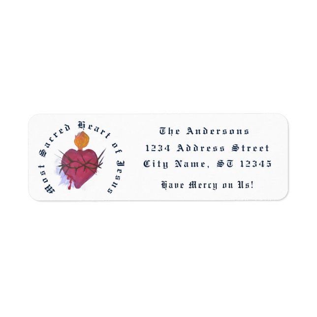 Sacred Heart of Jesus Return Address Label (Front)