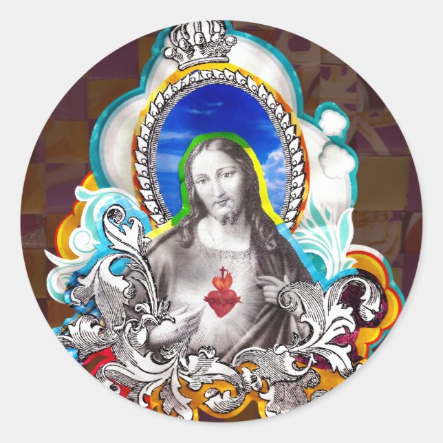 Sacred Heart of Jesus (Sacred Heart) Classic Round Sticker (Front)