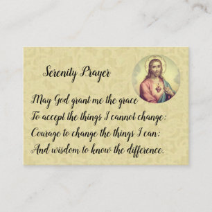 Sacred Heart of Jesus Serenity Prayer Business Card