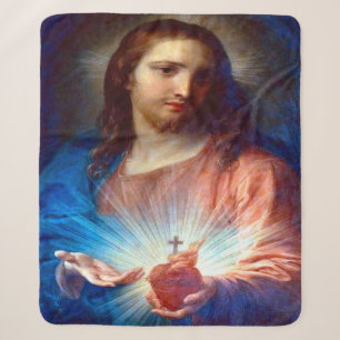 Sacred Heart of Jesus Sherpa Blanket