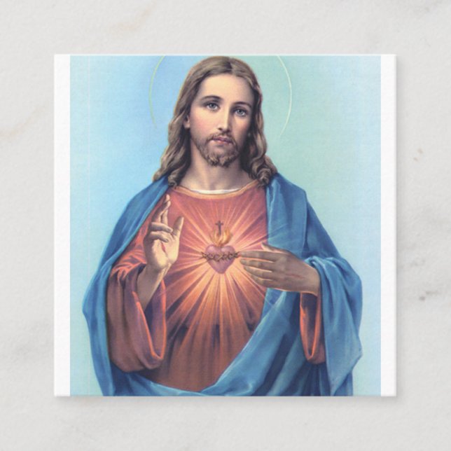 Sacred Heart Of Jesus Square Business Card (Front)