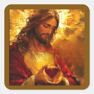 Sacred Heart of Jesus Square Sticker